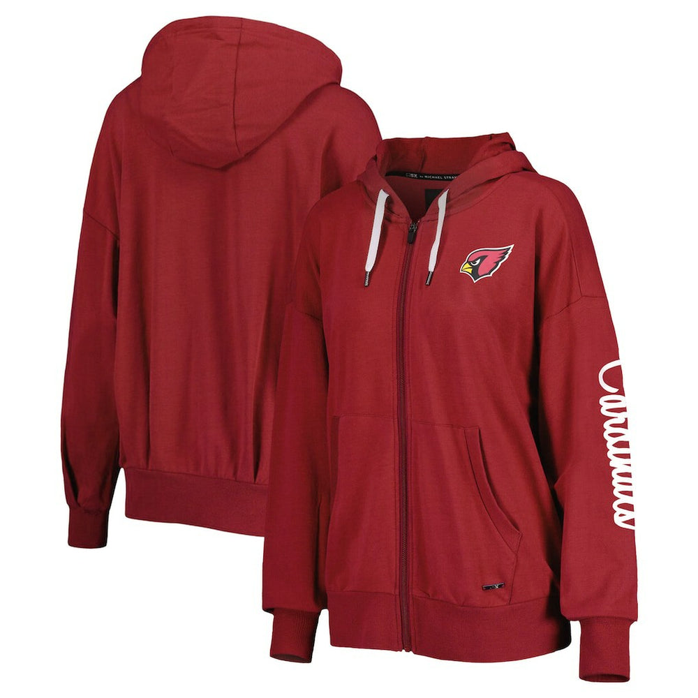 Arizona Cardinals MSX by Michael Strahan Women's Emerson Lightweight Full-Zip Hoodie - Cardinal Hoodies