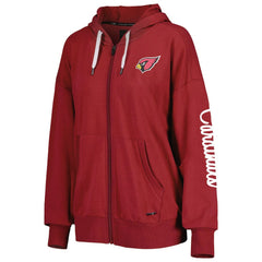 Arizona Cardinals MSX by Michael Strahan Women's Emerson Lightweight Full-Zip Hoodie - Cardinal Hoodies