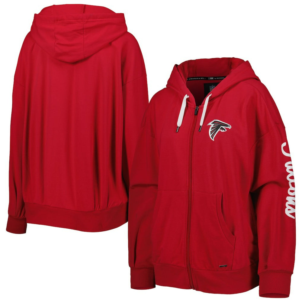 Atlanta Falcons MSX by Michael Strahan Women's Emerson Lightweight Full-Zip Hoodie - Red Hoodies