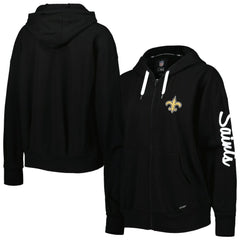 New Orleans Saints MSX by Michael Strahan Women's Emerson Lightweight Full-Zip Hoodie - Black Hoodies