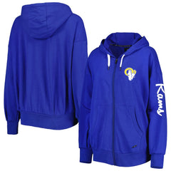 Los Angeles Rams MSX by Michael Strahan Women's Emerson Lightweight Full-Zip Hoodie - Royal Hoodies