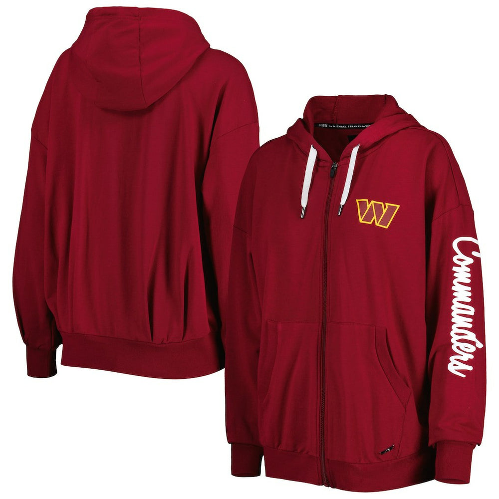 Washington Commanders MSX by Michael Strahan Women's Emerson Lightweight Full-Zip Hoodie - Burgundy Hoodies