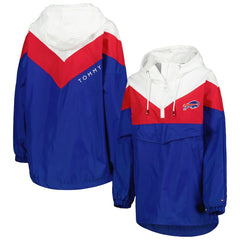 Buffalo Bills Tommy Hilfiger Women's Staci Half-Zip Hoodie Windbreaker Jacket - White/Red Hoodies