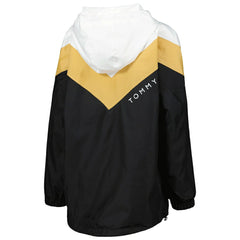 New Orleans Saints Tommy Hilfiger Women's Staci Half-Zip Hoodie Windbreaker Jacket - White/Gold Hoodies