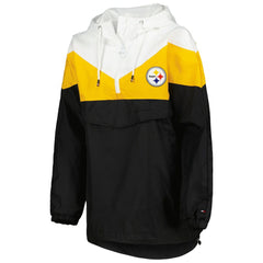 Pittsburgh Steelers Tommy Hilfiger Women's Staci Half-Zip Hoodie Windbreaker Jacket - White/Gold Hoodies