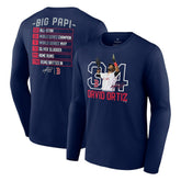 David Ortiz Boston Red Sox Fanatics Stats Resume Long Sleeve T-Shirt - Navy T-shirts