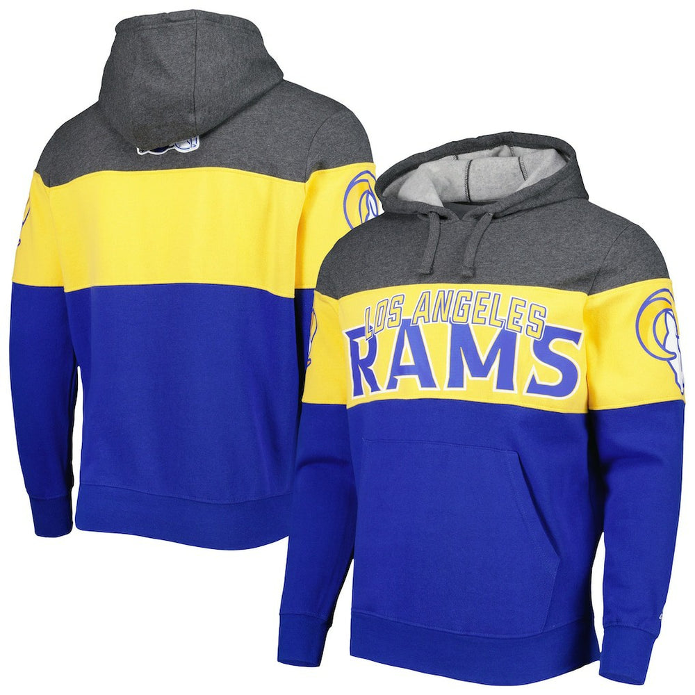 Los Angeles Rams Starter Extreme Pullover Hoodie - Heather Charcoal/Royal Hoodies