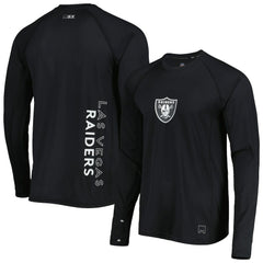 Las Vegas Raiders MSX by Michael Strahan Interval Long Sleeve Raglan T-Shirt - Black T-shirts