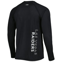 Las Vegas Raiders MSX by Michael Strahan Interval Long Sleeve Raglan T-Shirt - Black T-shirts