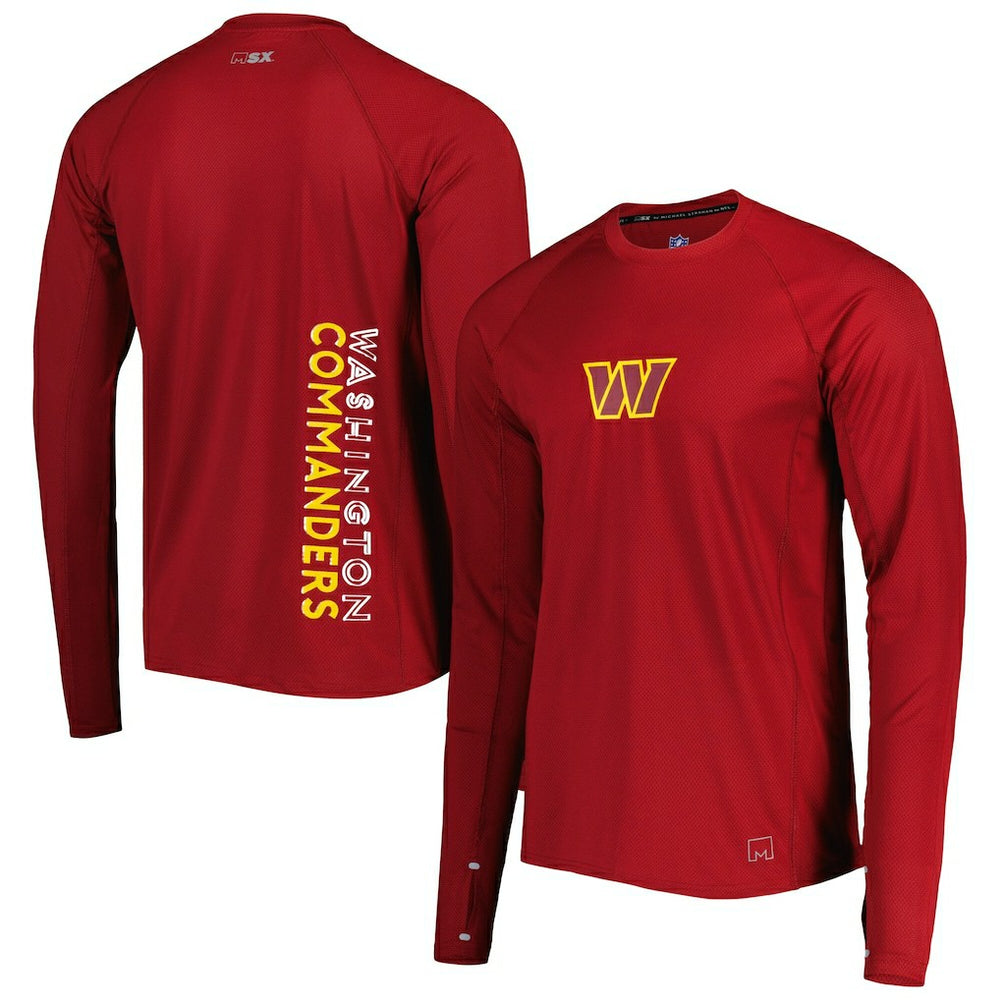 Washington Commanders MSX by Michael Strahan Interval Long Sleeve Raglan T-Shirt - Burgundy T-shirts
