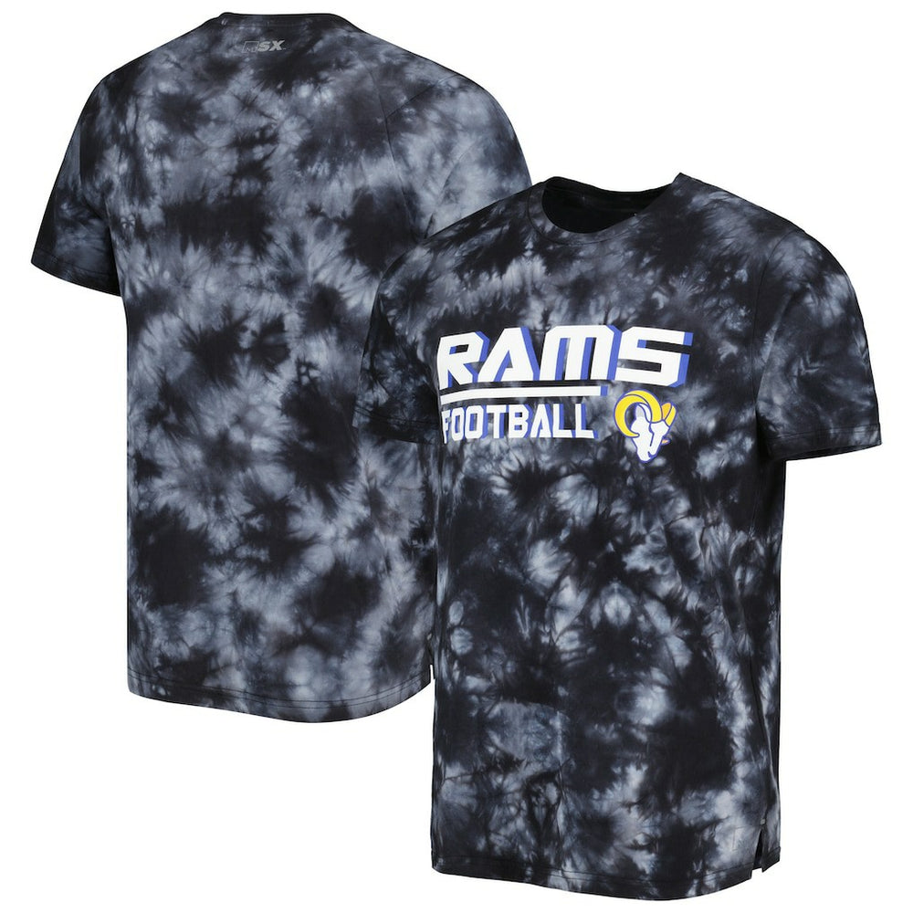 Los Angeles Rams MSX by Michael Strahan Recovery Tie-Dye T-Shirt - Black T-shirts