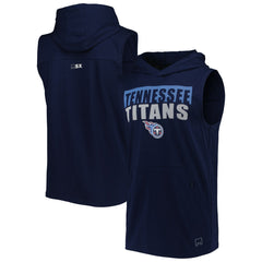 Tennessee Titans MSX by Michael Strahan Relay Sleeveless Pullover Hoodie - Navy Hoodies