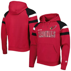 Arizona Cardinals Starter Draft Fleece Raglan Pullover Hoodie - Cardinal Hoodies
