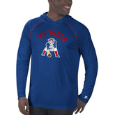 New England Patriots Starter Vintage Logo Raglan Hoodie T-Shirt - Navy Hoodies