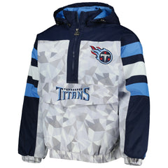 Tennessee Titans Starter Thursday Night Gridiron Raglan Half-Zip Hooded Jacket - White/Navy Jackets