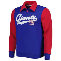 New York Giants Tommy Hilfiger Aiden Quarter-Zip Sweatshirt - Royal/Red Sweatshirts
