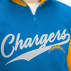 Los Angeles Chargers Tommy Hilfiger Aiden Quarter-Zip Sweatshirt - Powder Blue/Gold Sweatshirts