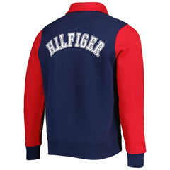 New England Patriots Tommy Hilfiger Aiden Quarter-Zip Sweatshirt - Navy/Red Sweatshirts