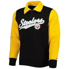 Pittsburgh Steelers Tommy Hilfiger Aiden Quarter-Zip Sweatshirt - Black/Gold Sweatshirts