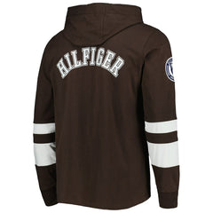 Cleveland Browns Tommy Hilfiger Alex Long Sleeve Hoodie T-Shirt - Brown/White Hoodies