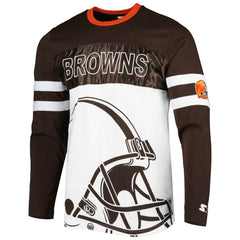 Cleveland Browns Starter Halftime Long Sleeve T-Shirt - Brown/White T-shirts