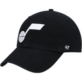 Utah Jazz '47 Core Logo Clean Up Adjustable Hat Black - 47 brand