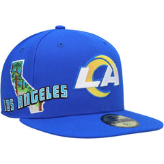 Los Angeles Rams New Era Stateview 59FIFTY Fitted Hat - Royal Hats