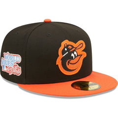 Baltimore Orioles New Era 1983 World Series Champions Letterman 59FIFTY Fitted Hat - Black/Orange Hats