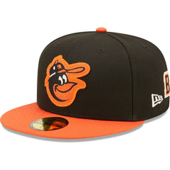 Baltimore Orioles New Era 1983 World Series Champions Letterman 59FIFTY Fitted Hat - Black/Orange Hats