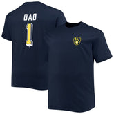 Milwaukee Brewers Big & Tall Father's Day #1 Dad T-Shirt - Navy T-shirts