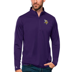 Minnesota Vikings Antigua Tribute Quarter-Zip Lightweight Pullover Top - Purple Pullover