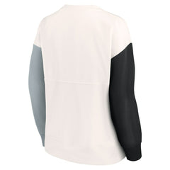 Las Vegas Raiders Women's Colorblock Primary Logo Pullover Sweatshirt - White Pullover