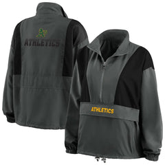 Athletics WEAR by Erin Andrews Women's Packable Half-Zip Jacket - Charcoal Jackets