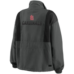 St. Louis Cardinals WEAR by Erin Andrews Women's Packable Half-Zip Jacket - Charcoal Jackets