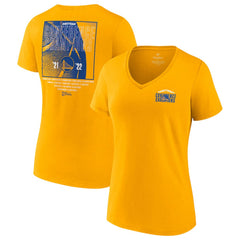 Golden State Warriors Women's 2022 Western Conference Champions Balanced Attack Roster V-Neck T-Shirt Gold - Fanatics