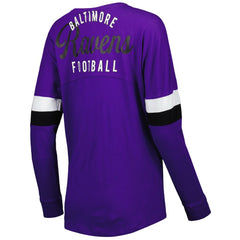 Baltimore Ravens New Era Women's Athletic Varsity Lace-Up Lightweight Long Sleeve T-Shirt - Purple T-shirts