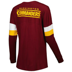 Washington Commanders New Era Women's Athletic Varsity Lace-Up Lightweight Long Sleeve T-Shirt - Burgundy T-shirts