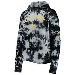 New Orleans Saints New Era Women's Cloud Dye Fleece Pullover Hoodie - Black Hoodies
