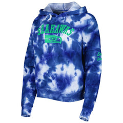 Seattle Seahawks New Era Women's Cloud Dye Fleece Pullover Hoodie - Royal Hoodies