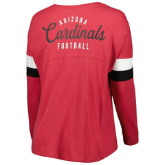 Arizona Cardinals New Era Women's Plus Size Athletic Varsity Lace-Up V-Neck Long Sleeve T-Shirt - Cardinal T-shirts