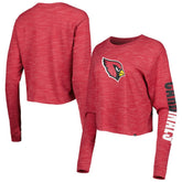 Arizona Cardinals New Era Women's Crop Long Sleeve T-Shirt - Cardinal T-shirts