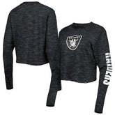 Las Vegas Raiders New Era Women's Crop Long Sleeve T-Shirt - Black T-shirts