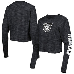 Las Vegas Raiders New Era Women's Crop Long Sleeve T-Shirt - Black T-shirts