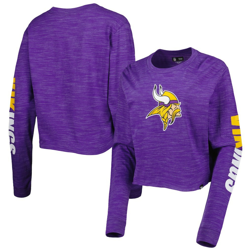 Minnesota Vikings New Era Women's Crop Long Sleeve T-Shirt - Purple T-shirts