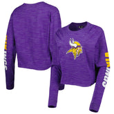 Minnesota Vikings New Era Women's Crop Long Sleeve T-Shirt - Purple T-shirts
