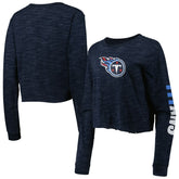Tennessee Titans New Era Women's Crop Long Sleeve T-Shirt - Navy T-shirts