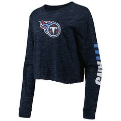 Tennessee Titans New Era Women's Crop Long Sleeve T-Shirt - Navy T-shirts