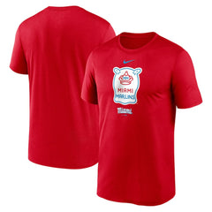 Miami Marlins Nike City Connect Logo T-Shirt - Red T-shirts