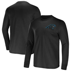 Carolina Panthers NFL x Darius Rucker Collection Team Long Sleeve Pocket T-Shirt - Black T-shirts