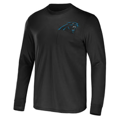 Carolina Panthers NFL x Darius Rucker Collection Team Long Sleeve Pocket T-Shirt - Black T-shirts